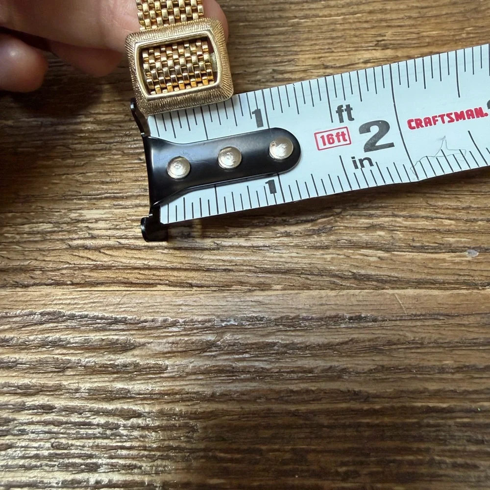 Vintage Swank Gold Mesh Rectangle Cufflinks